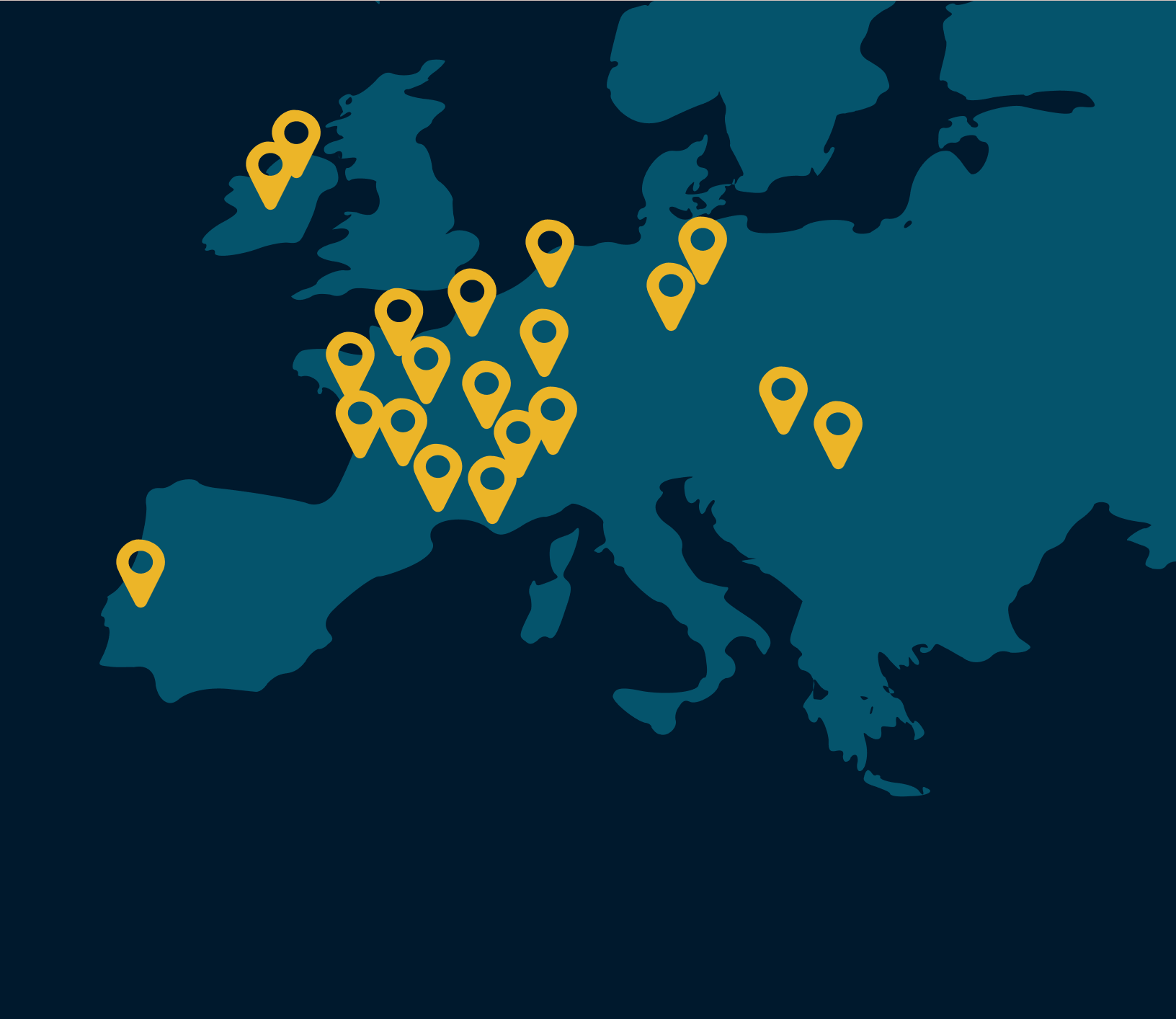 Obraz wektorowy wszystkich baz w Europie należących do marki Nicols
